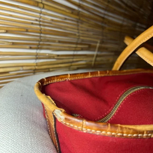 🍎Coach Red and Tan Large vintage travel Tote Bag🍎 - Picture 7 of 10